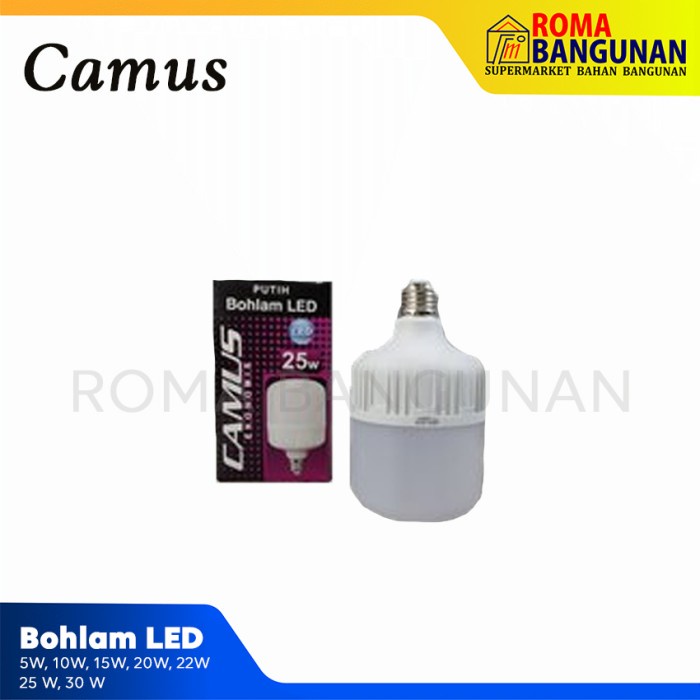 Camus Lampu LED Tabung Capsul LED Bulb Putih 5W 10W 15W 20W 25W 30W - 5 W