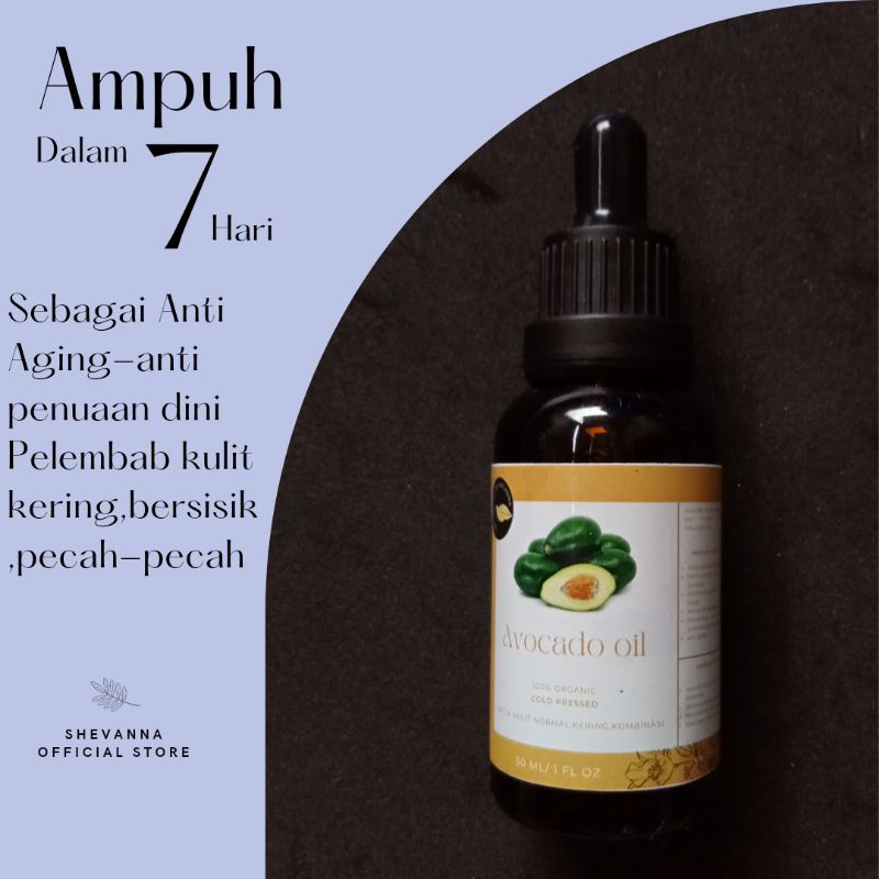 AVOCADO OIL (extract minyak alpukat) face oil/ serum anti aging/mengurangi dan mencegah jerawat/bantu penyembuhan luka/mengurangi psoriasis dan eksim/100% organic cold pressed sea nature