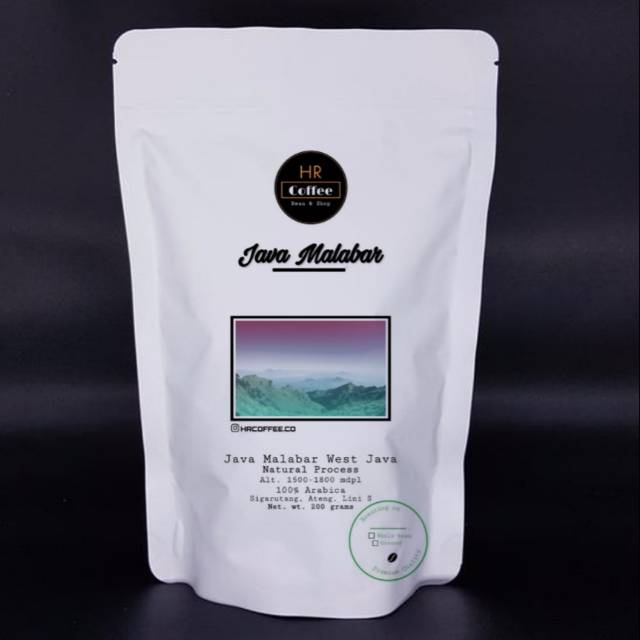 

KOPI ARABIKA JAVA MALABAR NATURAL - COFFEE SPECIALTY 200 GRAM - BIJI KOPI