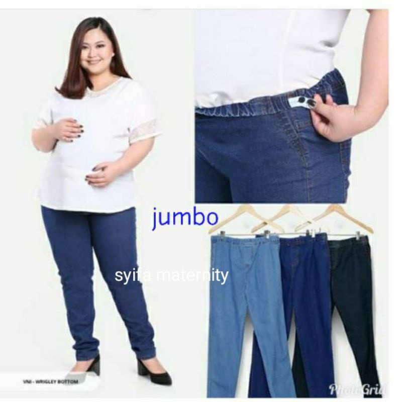 BA22 Celana hamil jeans L XL JUMBO