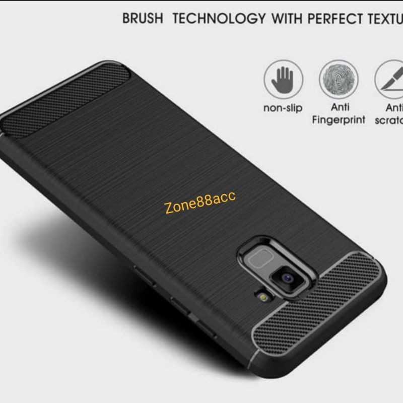 Silicon Case SAMSUNG A8 Plus Softcase iPAKY Carbon Casing Cover TPU