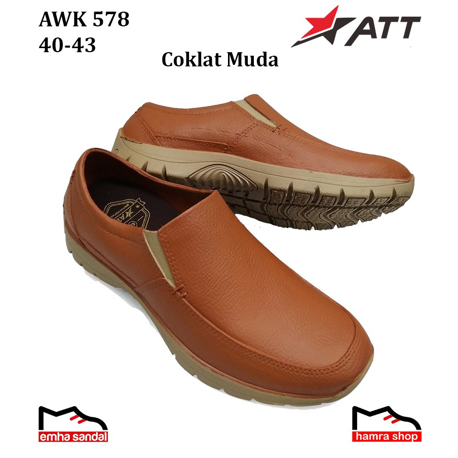 ATT AWK 578 Sepatu Pria Slip On Bahan Karet Original