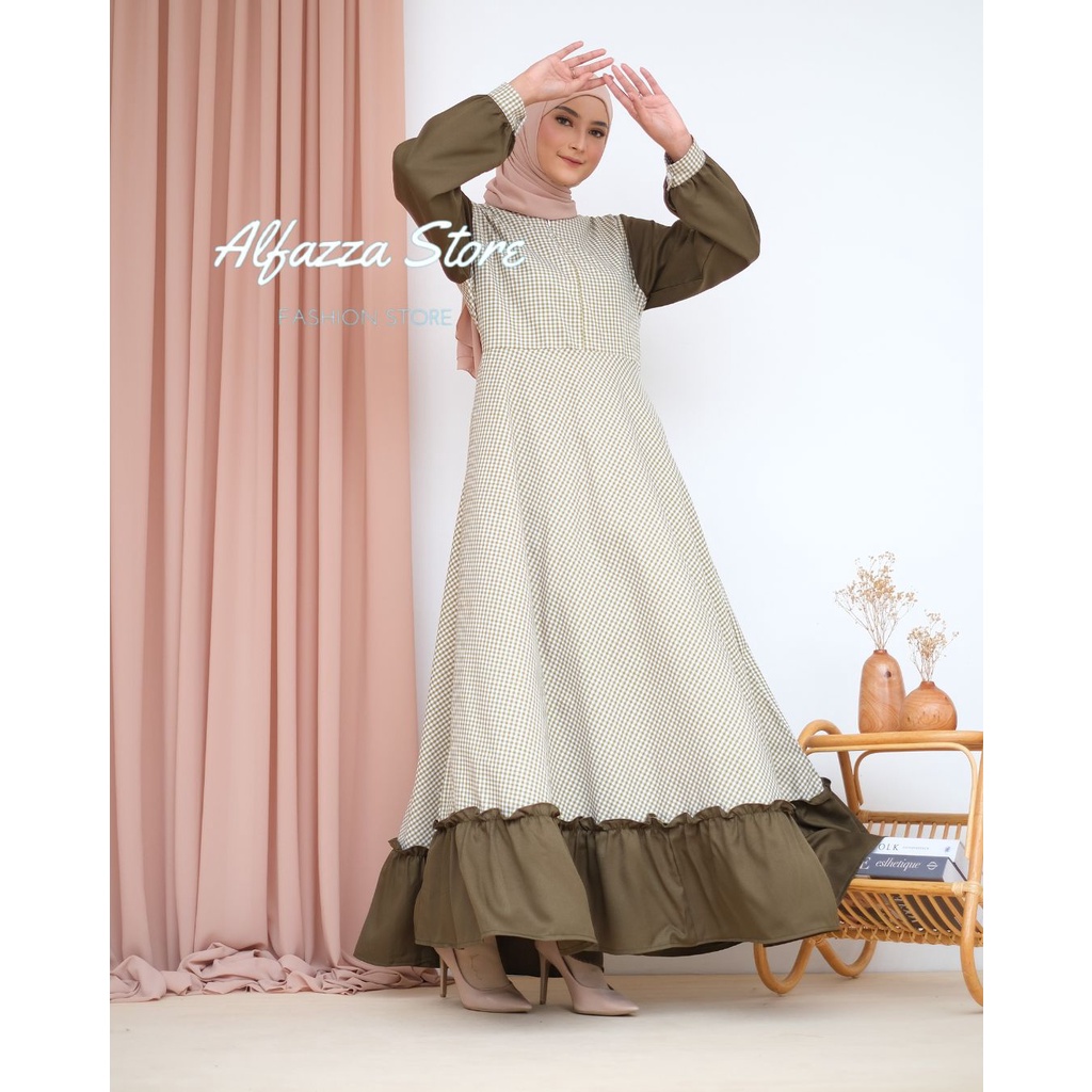 ALFAZZA STORE - savina maxi kotak kotak - gamis kotak kotak - dress dewasa kotak kotak - dress motip kotak kotak - gamis kotak kotak terbaru - gamis kotak - termurah - bisa cod - gamis premium - jumbo - ld besar - bigsize - DRESS