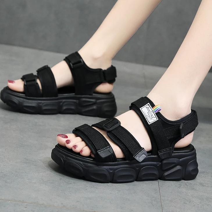  Terbaru  SANDAL  WANITA  GUNUNG BD09 WARNA HITAM KUNING 