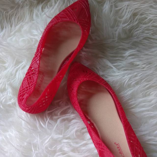 jelly flat shoes wanita