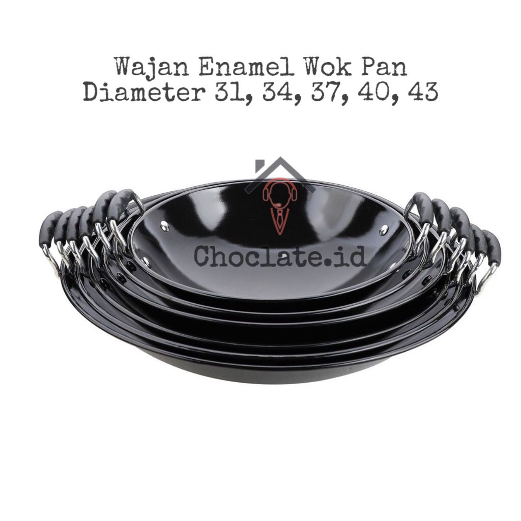 WAJAN ENAMEL UGO WOK PAN ANTI LENGKET TEBAL
