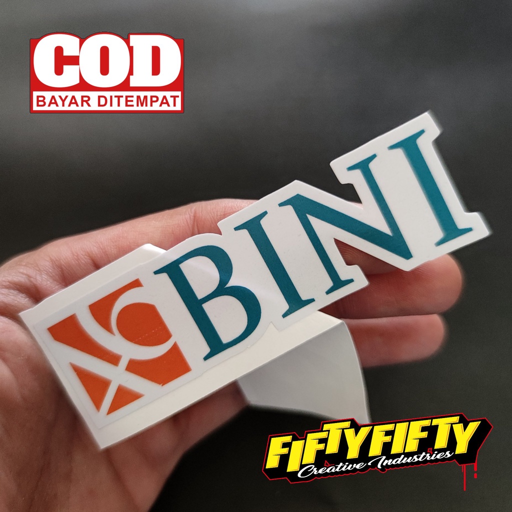 Stiker Print Cut PLESETAN BNI BINI Stiker Printing Laminasi Glossy Tahan Air Stiker Motor Mobil Helm Sudah Membentuk Pola Desain