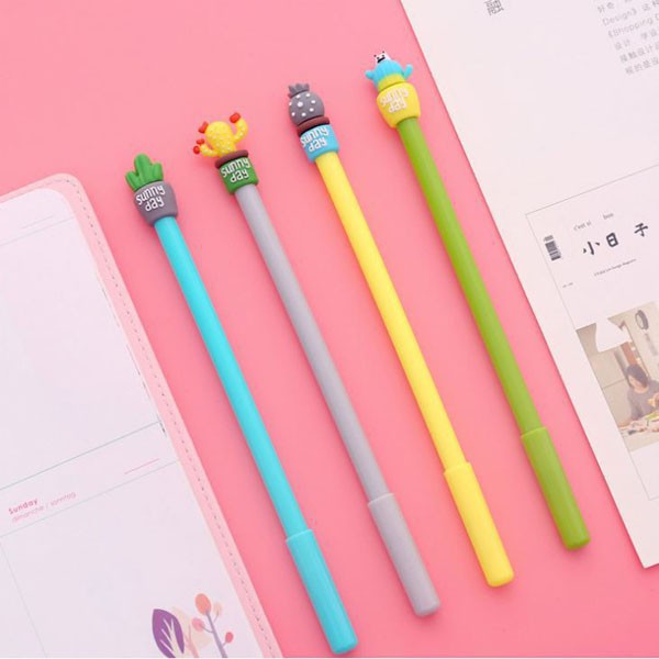 Pena Kaktus Gel Lucu Import / Pulpen Cactus Sunny Day Unik Stationary / TV-52