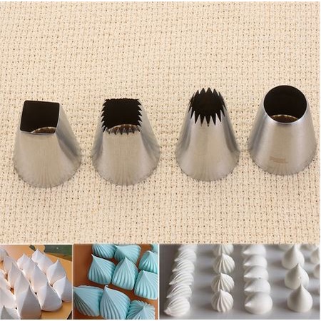 Square Round Icing Piping Nozzles (4pcs)