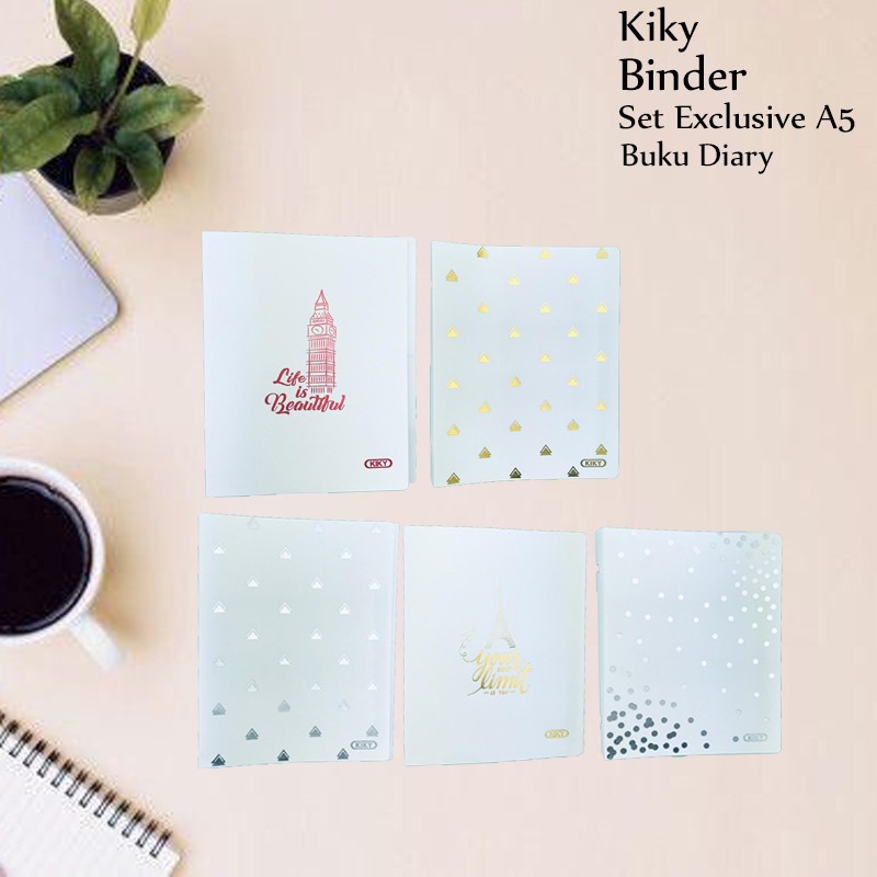 Kiky / Binder Set Exclusive A5 / Buku Diary / Putih