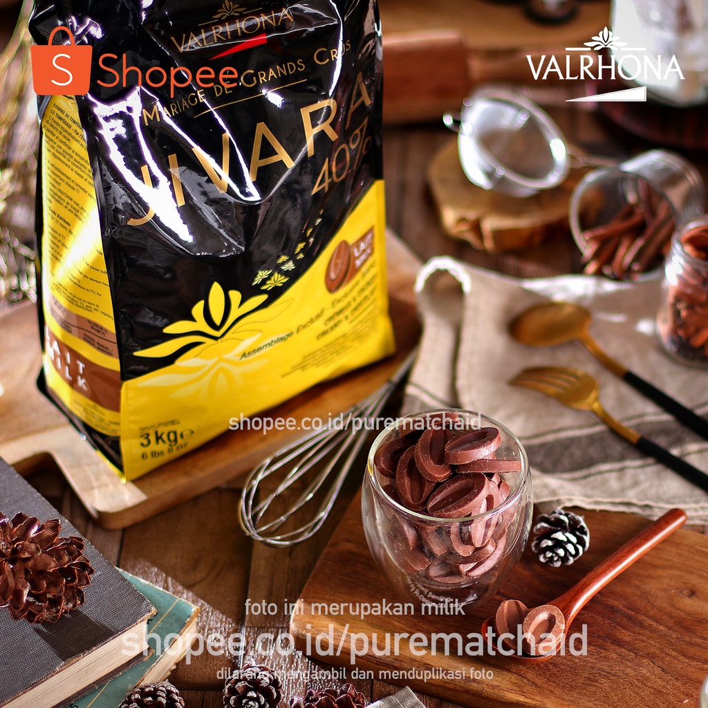 

Valrhona - JIVARA 40% 100gr Milk Chocolate Couverture Coklat Susu Cokelat Baking