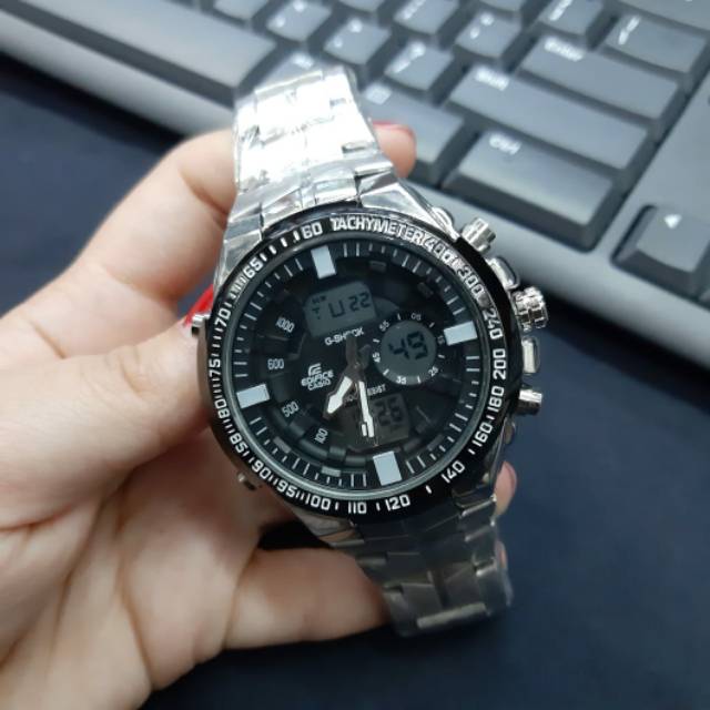 Jam tangan pria dual time edifice