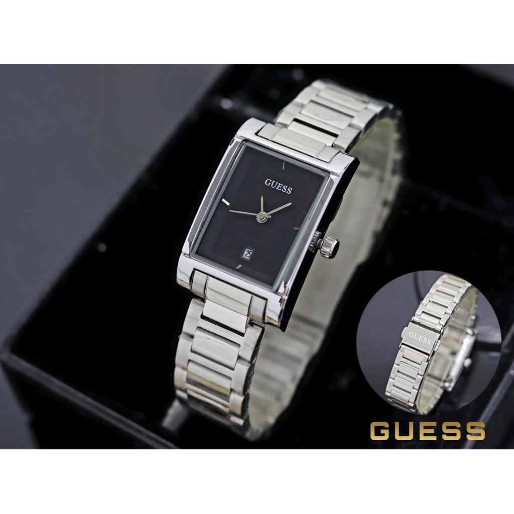 Grosir Jam Tangan Wanita Guess Tanggal Aktif Model Kotak Free Box dan Baterai Cadangan - COD