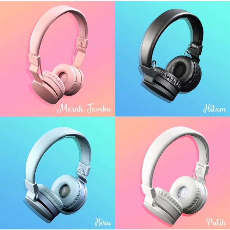 Miniso Headphone wired dapet dilipat Handsfree Headset Foldable Headphone kable