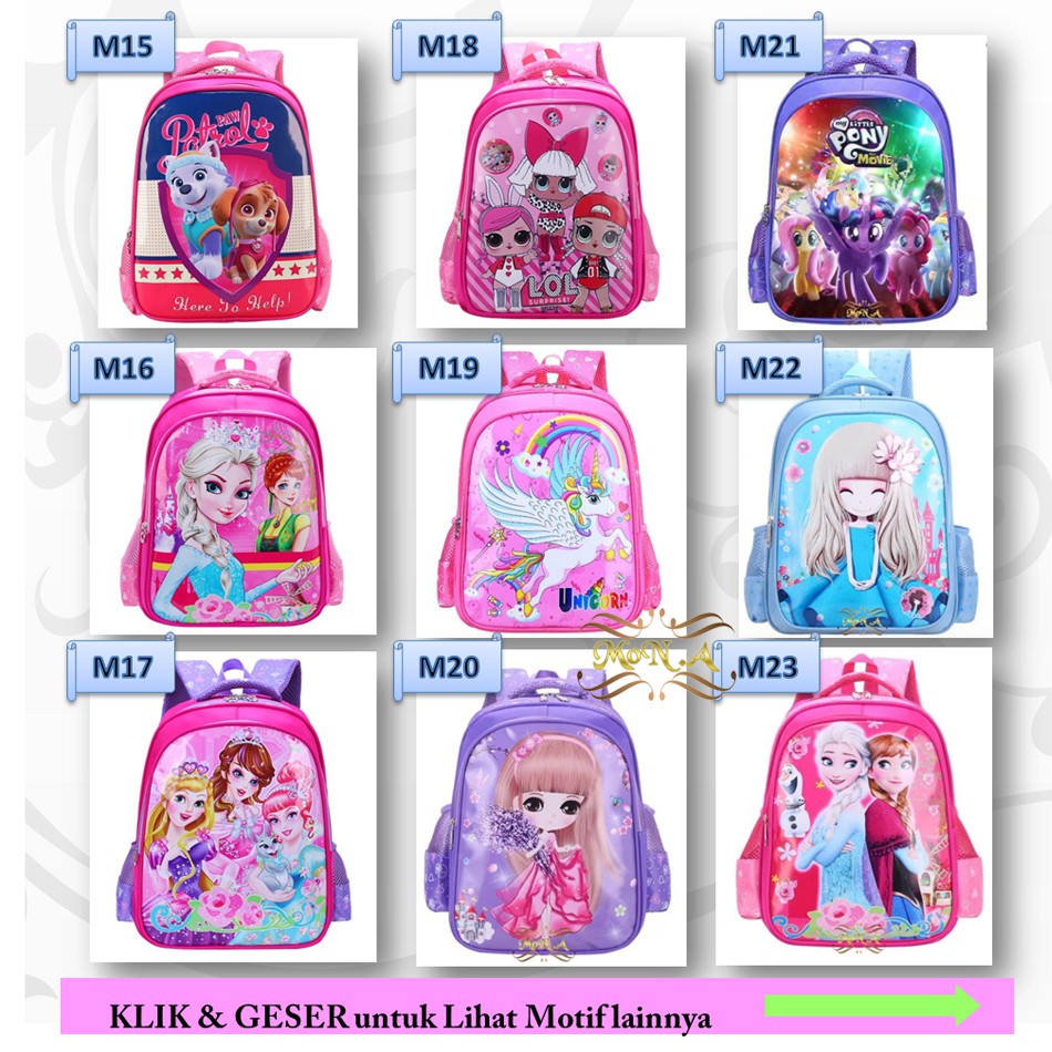  Tas  Ransel Sekolah  Anak  SD TK PG Backpack karakter 