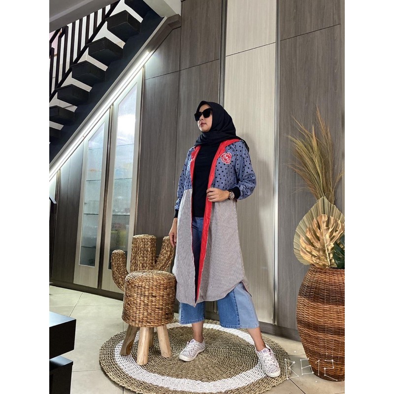 Tunik capuchong polka by esemel