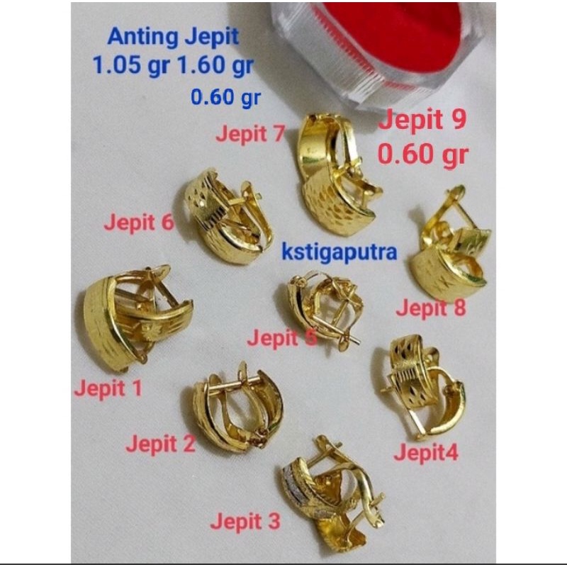 Anting Jepit Perak 925 Lapis Emas 24K