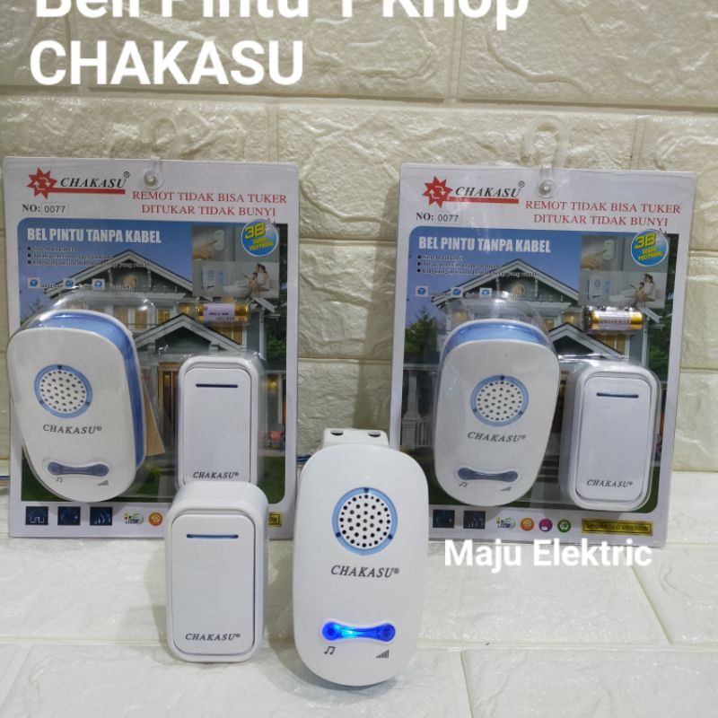 Bell Bel Pintu Rumah Wireless 1 Tombol Chakasu / Hattasu / Door bell