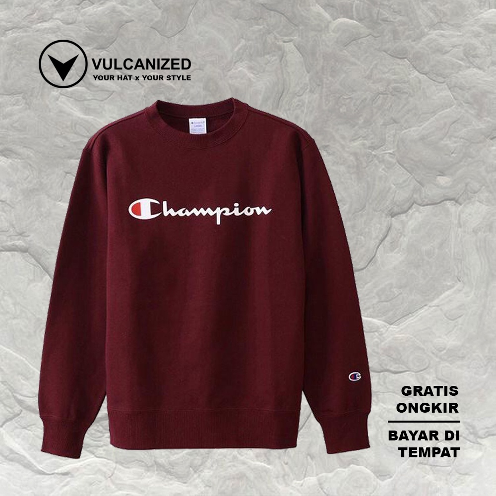 100% ORIGINAL CMT CREWNECK CHAMPION SCRIPT LOGO MAROON