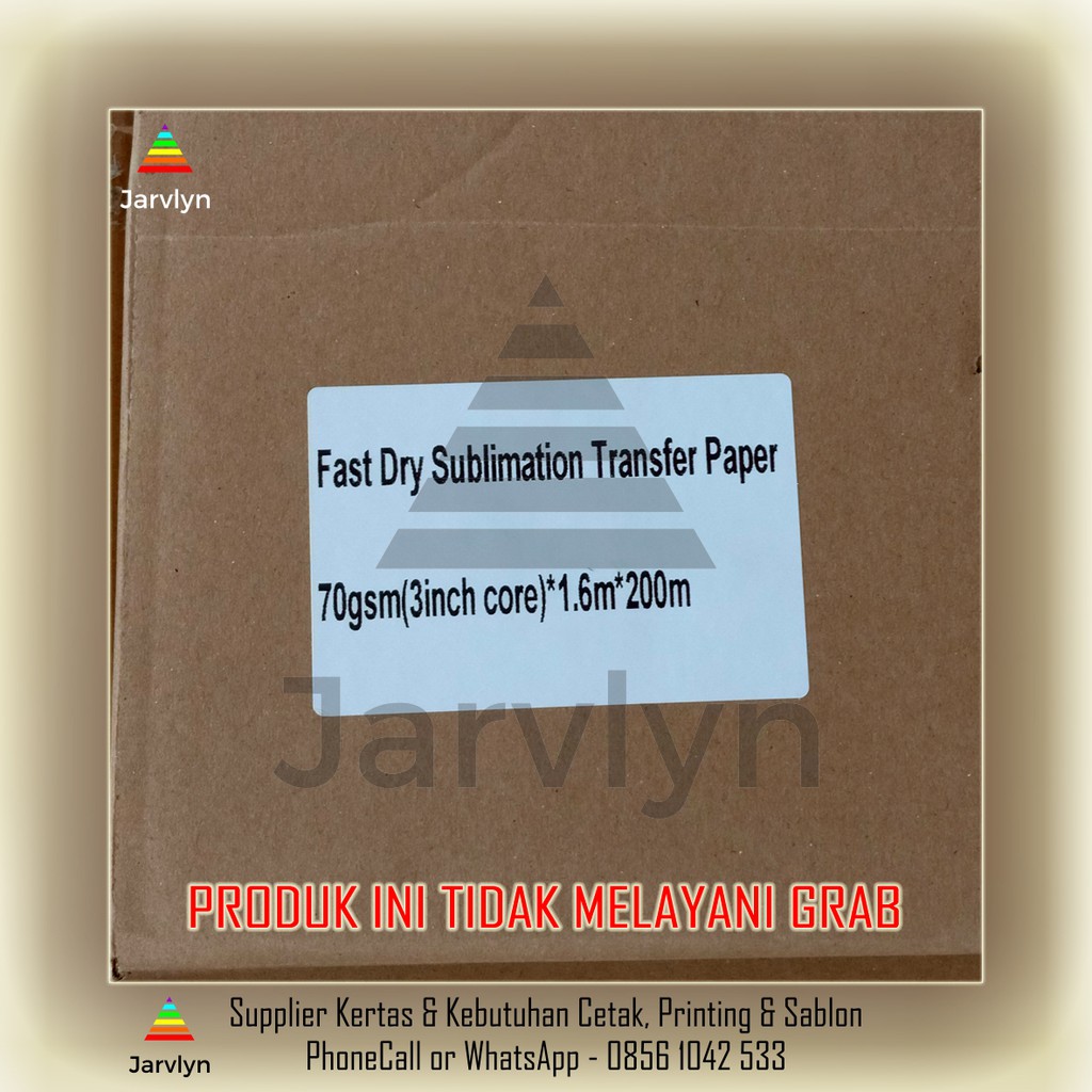 

Kertas Sublim Transfer Paper 70 gsm 160cm x 200m - FAST DRY