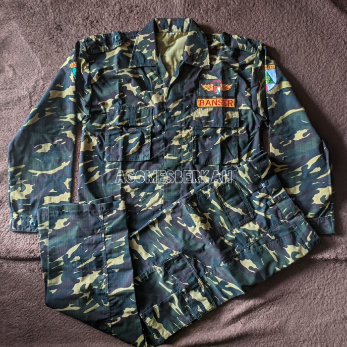 Termurah SERAGAM PDL BANSER/SETELAN BAJU PDL BANSER - L Lengkap