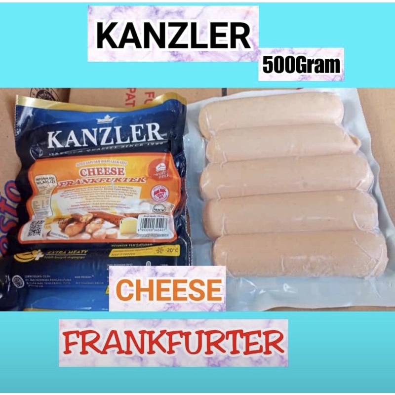 

Kanzler Cheese Frankfurter 500 Gr - Sosis Ayam dan Sapi Rasa Keju Premium