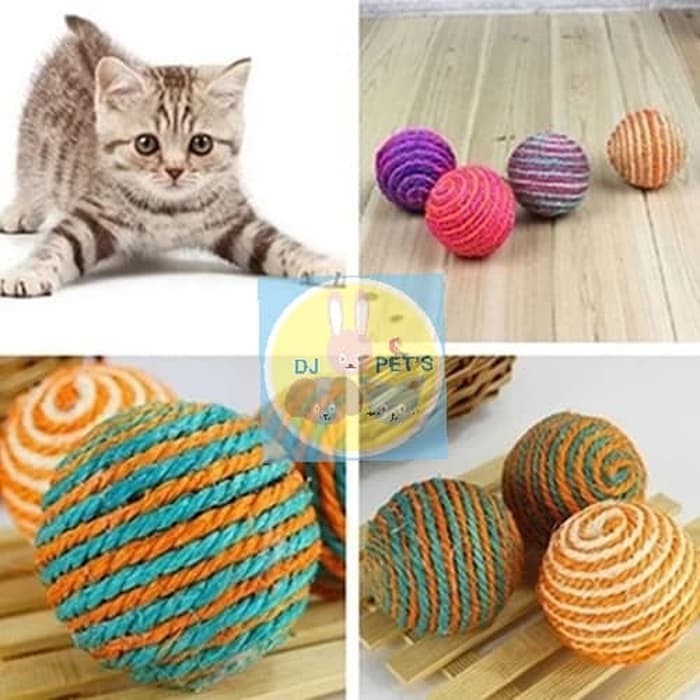  mainan  kucing  bola tali kepang PET4134 Shopee Indonesia