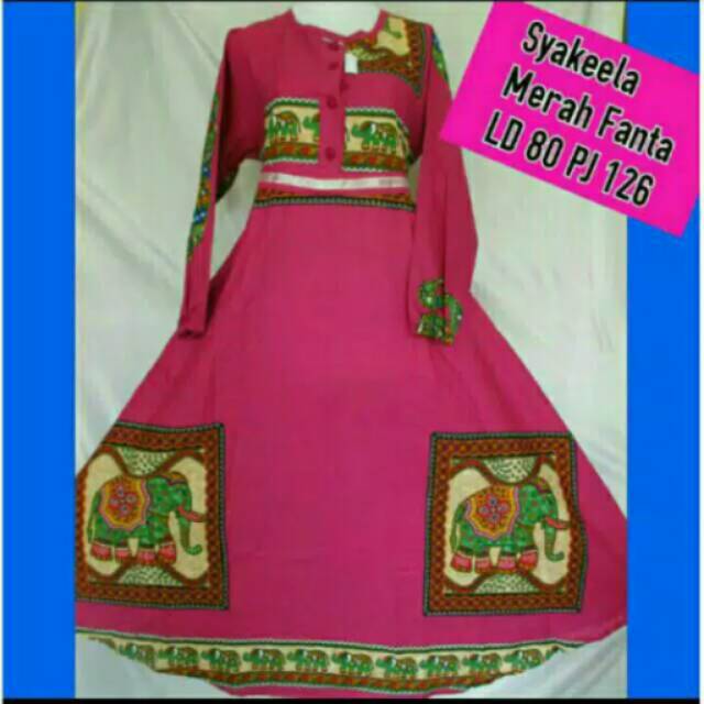 Gamis syakila merah fanta
