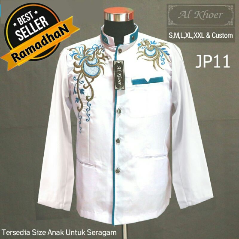 Baju koko Jasko / Jas koko bordir modern / Busana muslim / Seragam keluarga Exlusive /  Baju lebaran