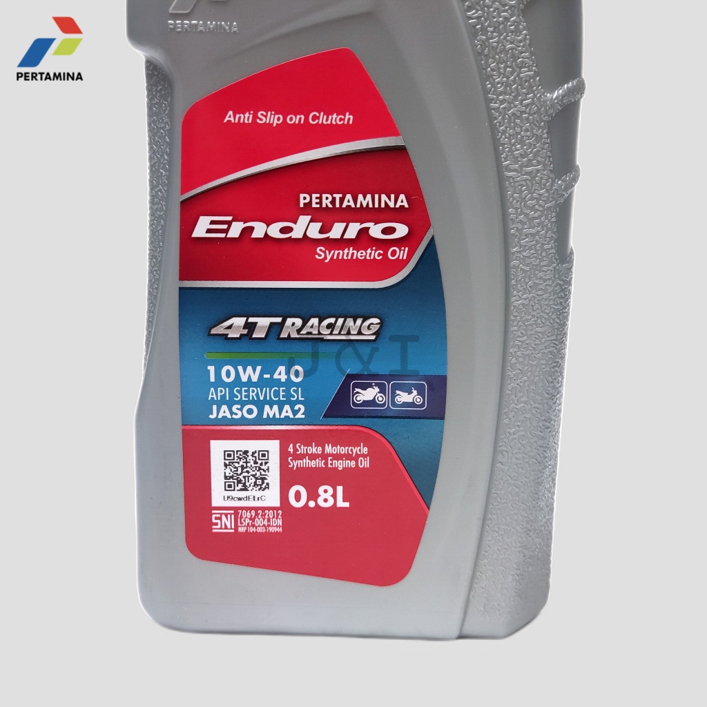 Oli Pertamina Enduro 4T Racing 10W-40 API SL JASO MA2 0.8 Liter