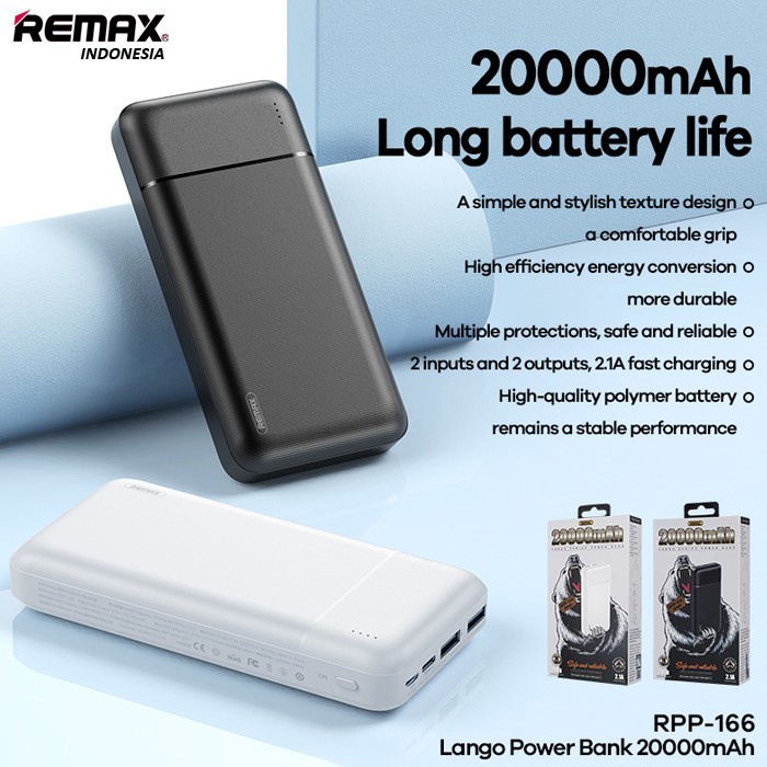 Remax Lango Power Bank 20000mAh RPP-166 | Powerbank 20000 mAh