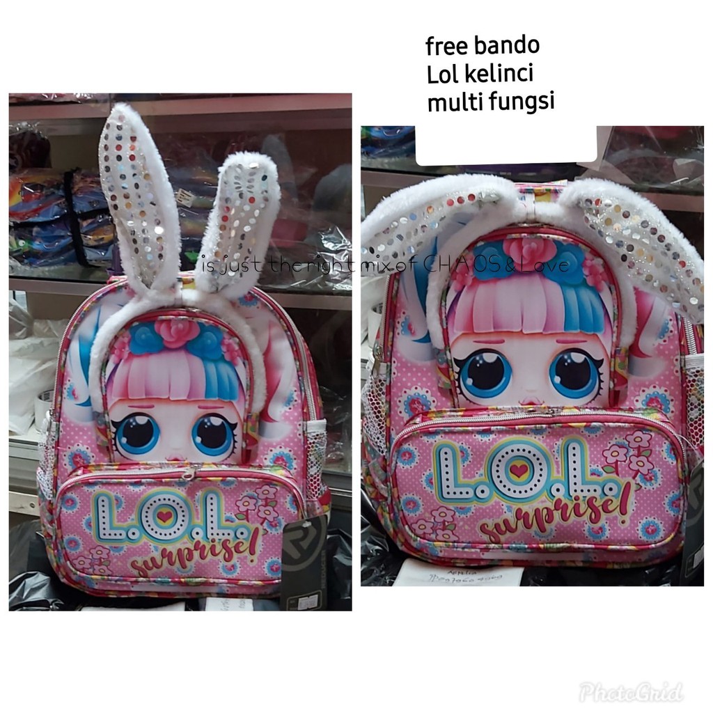 Back Pack Double Decker_Tas Ransel Anak_Lol_Unicorn_Superhero_Paw Patrol_Shopkins Fashion Cewek W5Q3