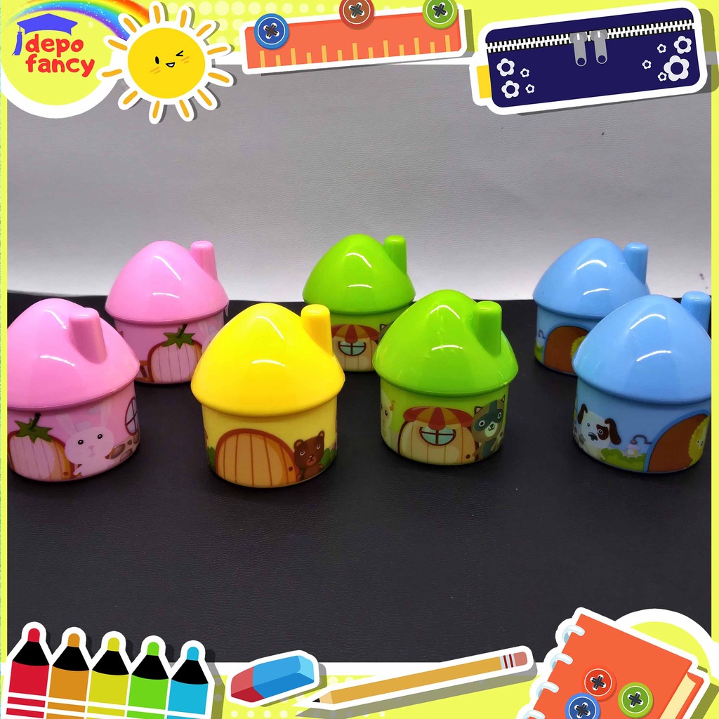 

[2 pcs] Rautan Pensil / Orotan Cantik / Sleper Tajam 2 Lubang 8086 Rumah Jamur (1set 2pcs)