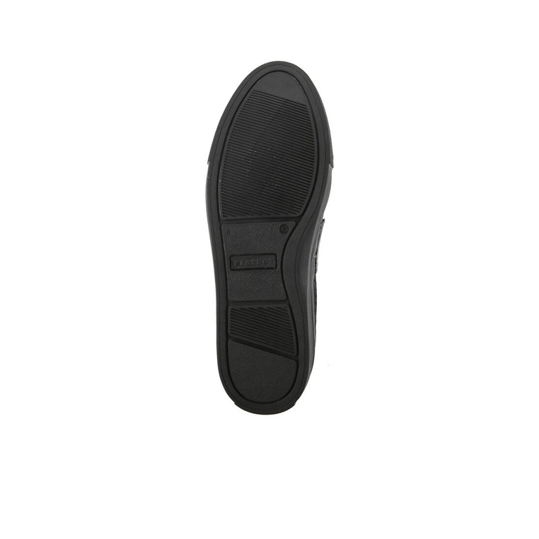 SEPATU SLIP ON KULIT PLAYBOY PRIA ORIGINAL CASUAL SEMI FORMAL ALL FULL BLACK HITAM POLOS PL11