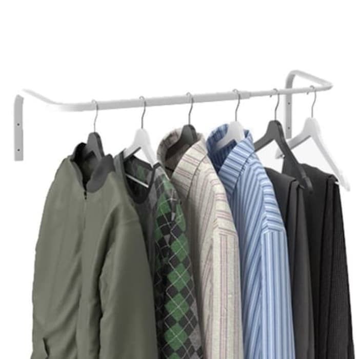MULIG Batang Rel Rak Gantungan Baju/Handuk dpt Dipanjangkan- 60-90 cm