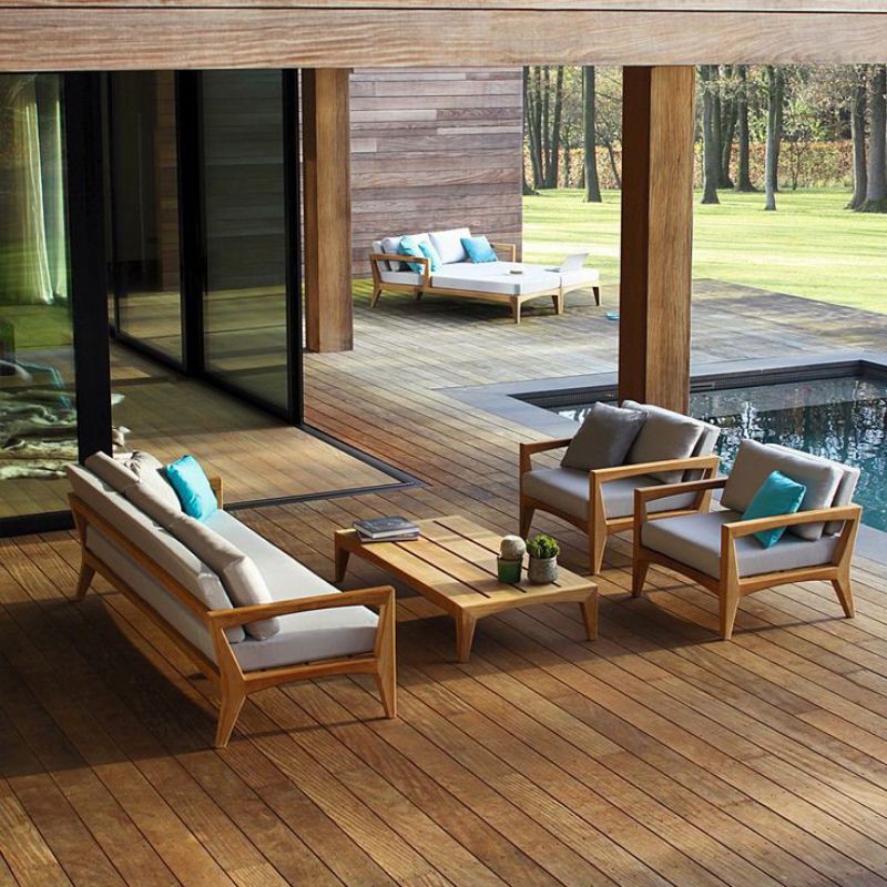 KURSI SANTAI OUTDOOR MINIMALIS KAYU JATI