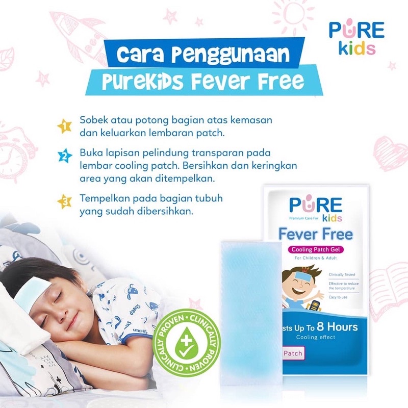 Pure Kids Fever free Plester Kompres Demam Fever Patch