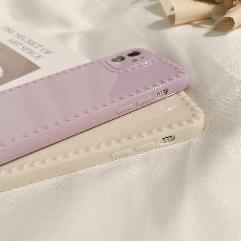 Macaron Candy Casing iPhone 11 12 Pro Max iPhone 8plus 7plus 6 6s Plus 7 8 XR XS MAX SE 2020 Love Heart Glossy Camera Lens Protector Case Soft Cover