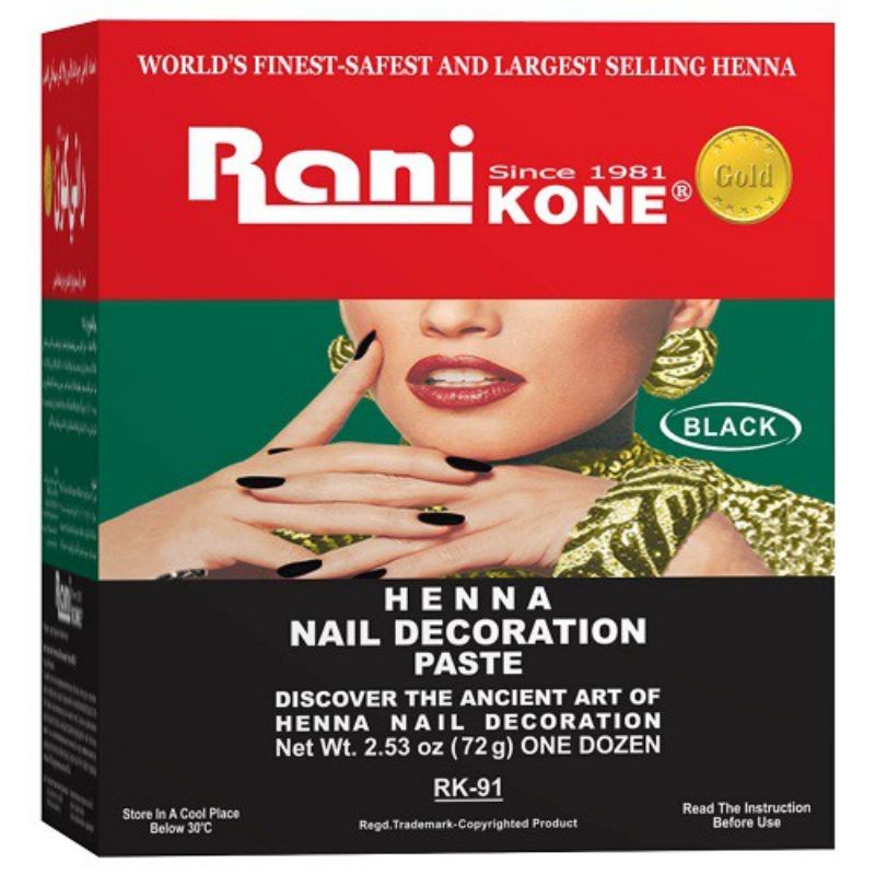 HENNA KUKU HALAL HENNA KUKU RANI Henna Rani Kone 82 Nail Decoration Paste Reddish (Green Pack) 6g