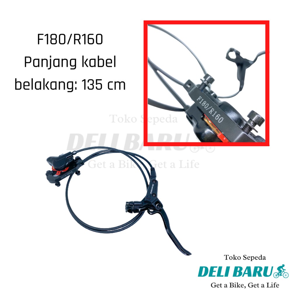 Rem cakram set hidrolik pacific hydraulic disc brake set komplit dengan piringan / rotor 160mm