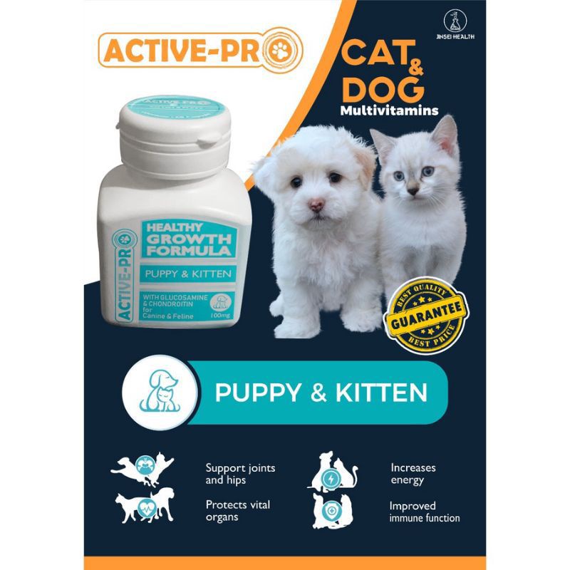 ACTIVE PRO Healthy Growth 30 Capsul / Multivitamin Untuk Anak Anjing Dan kucing