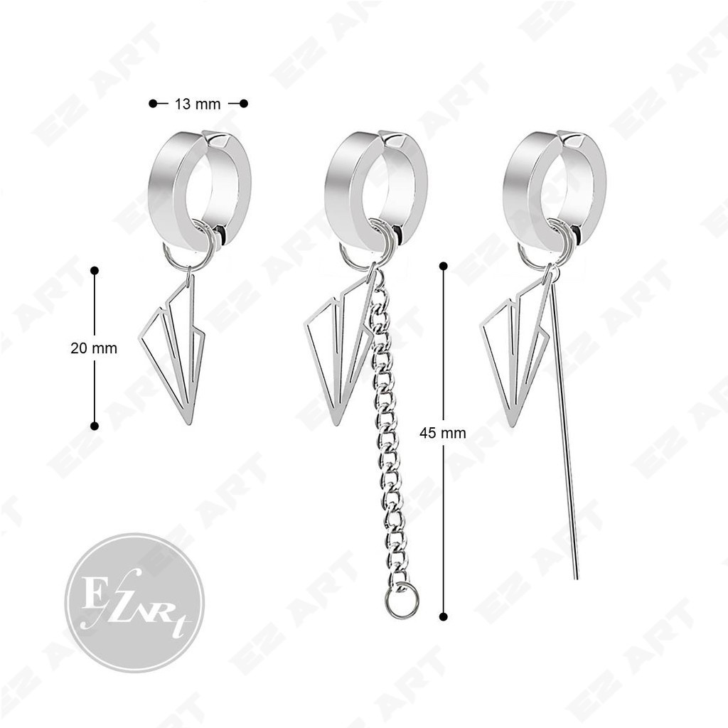 1Pc EZ-AZ ANTING MODEL PESAWAT KERTAS STAINLESS STEEL JEPIT TUSUK PRIA WANITA TANPA TINDIK