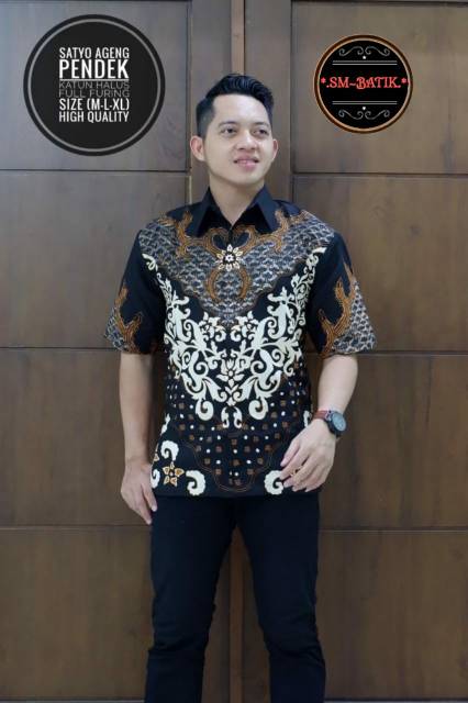 Batik Pria SETYO AGENG Asli Katun Sragenan Full Furing Murah