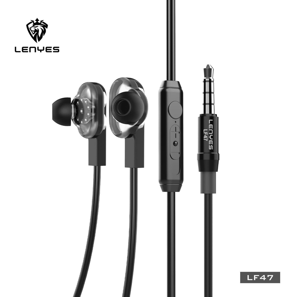 minigo Earphones LENYES LF47 Stereo Earphones LossLess sound Quality Elegant Design Lenyes LF 47