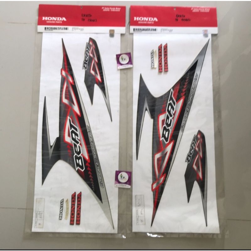 Stiker Striping Polet Beat Karbu Hitam 2012 Original AHM