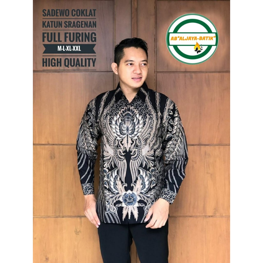 SADEWO COKLAT ALJAYA KEMEJA BATIK SOLO PRIA LENGAN PANJANG PENDEK LAPIS FURING ATASAN PREMIUM MODERN KATUN HALUS KOPI WULU JANOKO CUWIRI KASATRIAN ANGSA KEMBAR PINAYUNG BIRU ROMO PEKSI MAWAR ARUM AJI KUNING SUNDOKORO TRUNTUM SOGAN SUNGUT GADING ROGOSUKMO