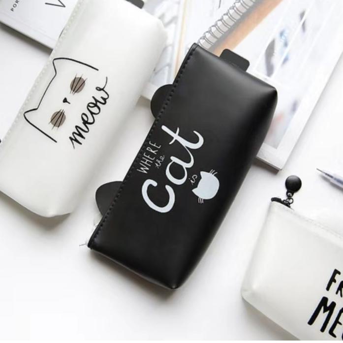 

11.11 Promo Brand TEMPAT PENSIL CAT KUCING BLACK AND WHITE SILIKON LUCU UNIK CUTE