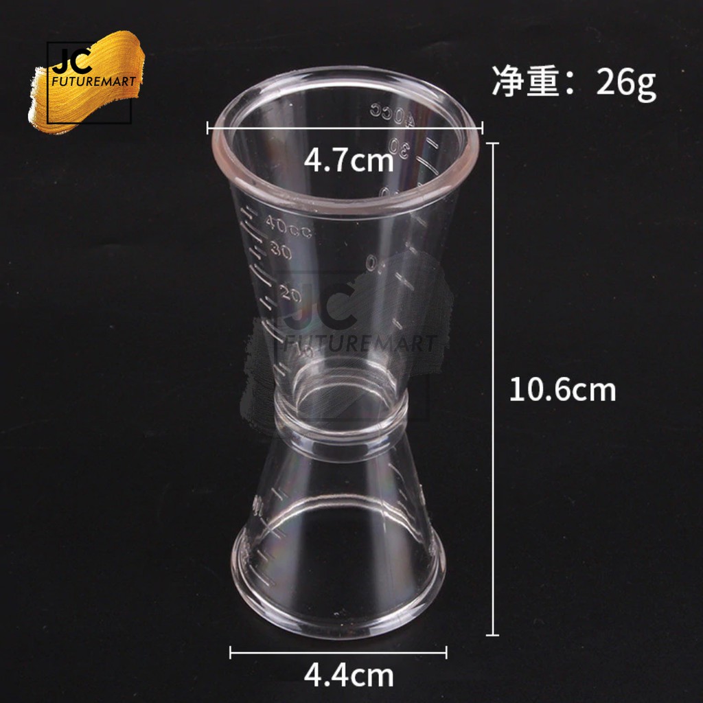 JIGGER 20/40ML ACRYLIC | MEASURE CUP | GELAS UKUR AKRILIK