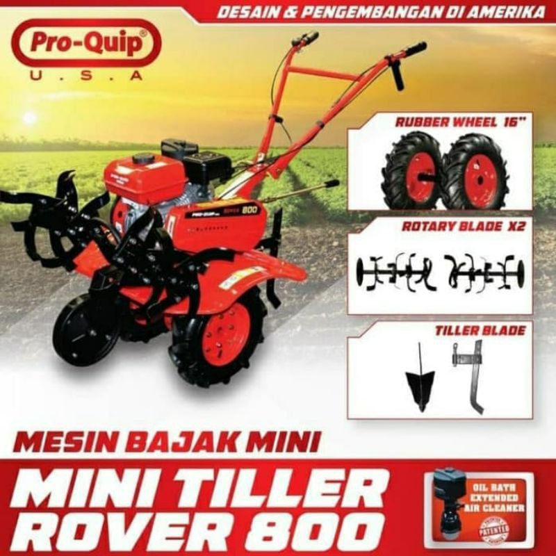 Mini Tiller Proquip Rover 800 Traktor Bajak Sawah Ladang Kebun Pro-Quip Rover800 Agro Tool Store