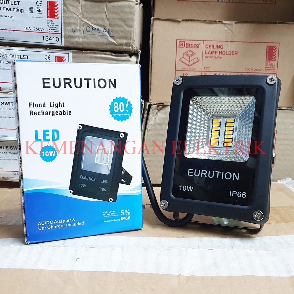 LAMPU LED SOROT SMD 10 WATT 10 W EURUTION FLOOD LIGHT LED 10W 10WATT 220V OUTDOOR